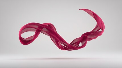 A single red ribbon floats gracefully; simplicity and elegance in motion.
