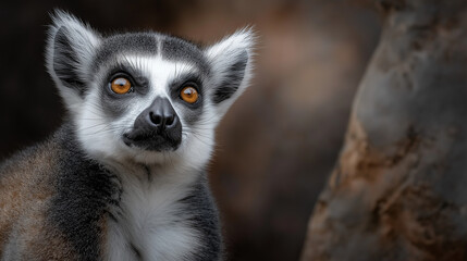 Obraz premium A captivating portrait of a Ring-tailed Lemur