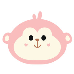 cute pink monkey illustration