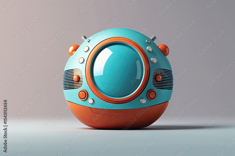Poster retro computing capsule vector graphic design for modern technology innovation