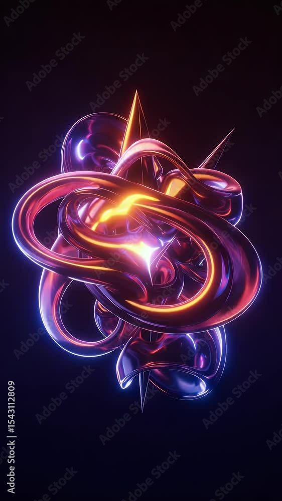 Poster 3d abstract render background with glowing light design