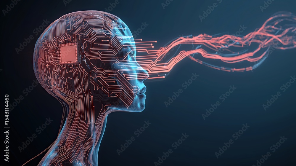 Poster digital consciousness: an artist's rendition visualizes the intricate architecture of the human mind