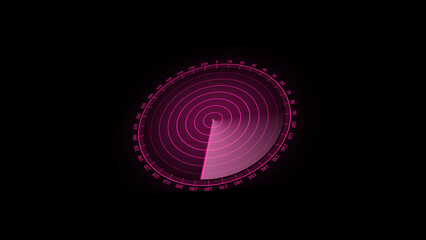 Futuristic Radar Screen Display with Pink Lines and Dark Background for Technology Concepts vivid pink