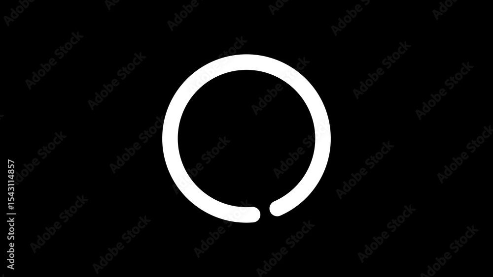 Poster minimalist white circle with gap on black background simple design element stark minimalist image fe
