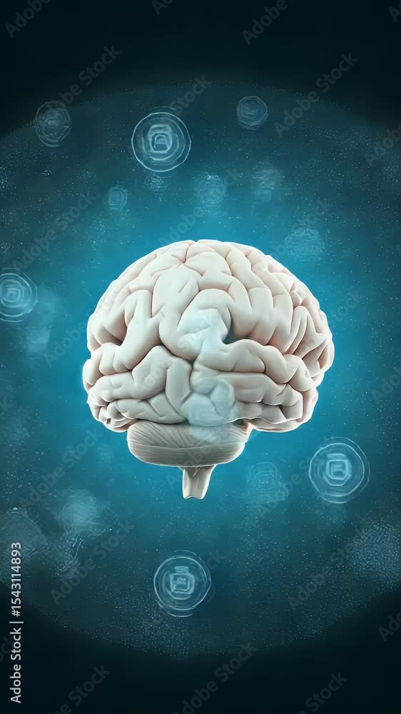 Poster 3d brain neural network digital technology artificial intelligence