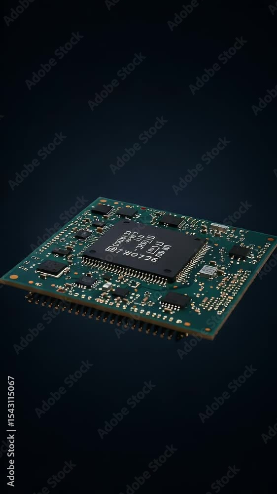 Poster 3d chip microchip circuit board tech hardware technology