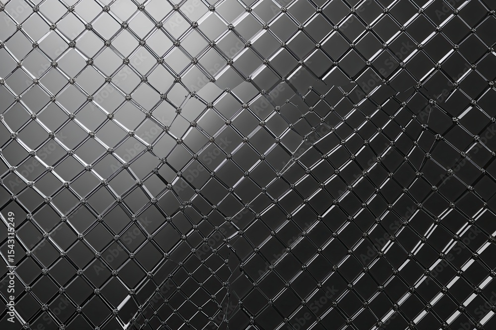 Aufkleber captivating cyber overlay with linear diamond pattern in black and white grayscale design