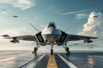 Ultra Modern Military Aircraft with Super New Technologies in Futuristic Science Fiction