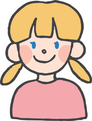 女の子の手描きイラスト