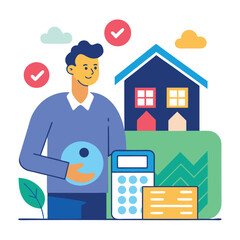 real estate agent with house