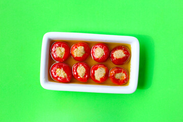 Tuffed cherry peppers with tuna preserved in olive oil
