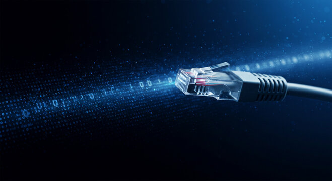 Network cable with digital data stream