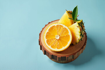 Orange Slices and Whole Fruits