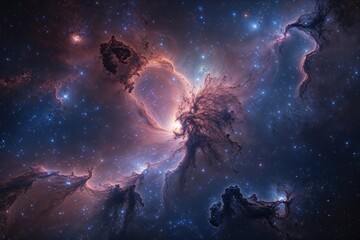 Galactic Canvas Showcasing Nebula Dimensions and Cosmic Beauty