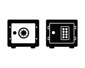 Bank Vault icon silhouette vector illustration