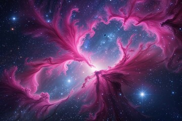 Galactic Wonder: A Stunning Display of Pink and Vibrant Cosmos