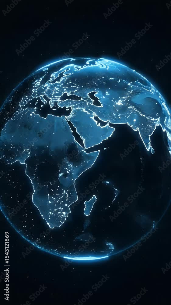 Poster abstract 3d globe world map network planet earth