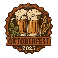 oktoberfest 2025 sign on isolated background 
