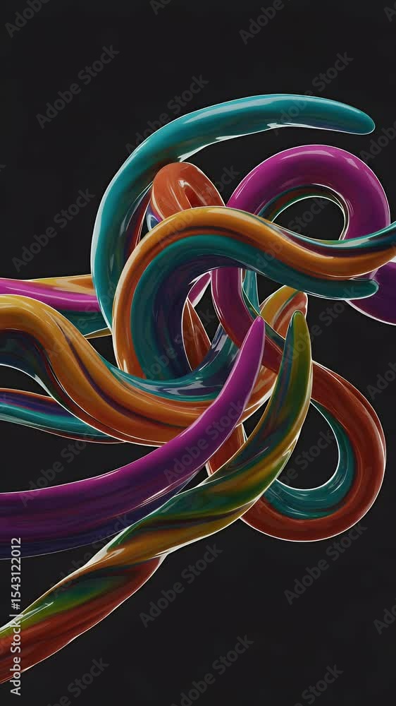 Poster abstract 3d motion background colorful loop animation render
