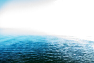 Foggy sea at sunrise, nebulosus. Calm weather before the afternoon breeze