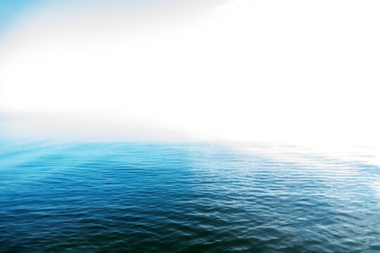 Foggy sea at sunrise, nebulosus. Calm weather before the afternoon breeze