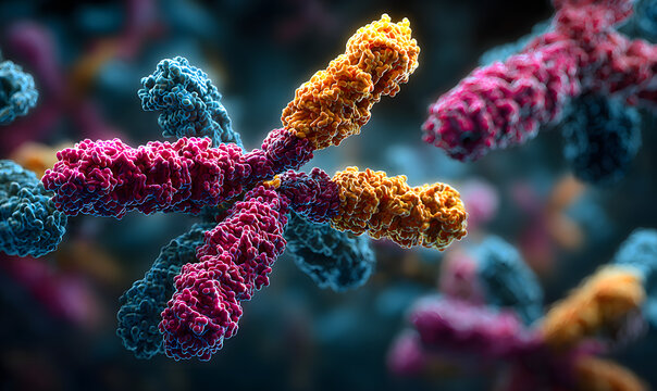 Antibody proteins found in plasma, concept of immune System , 3D illustration.