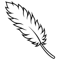 Obraz premium Fluffy Feather Vector Art | Generative AI Linocut Silhouette Design