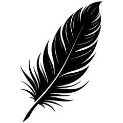 Fototapeta premium Fluffy Feather Vector Art | Generative AI Linocut Silhouette Design