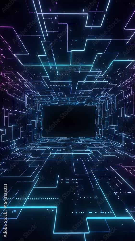 Poster abstract background animation with neon lines motion graphics