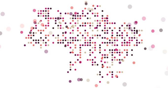 Breathing Dots Form Map of Ukraine