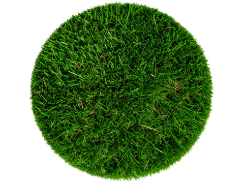 Isolated Circular Grass Patch with Lush Green Blades, perfect for Landscape Design.