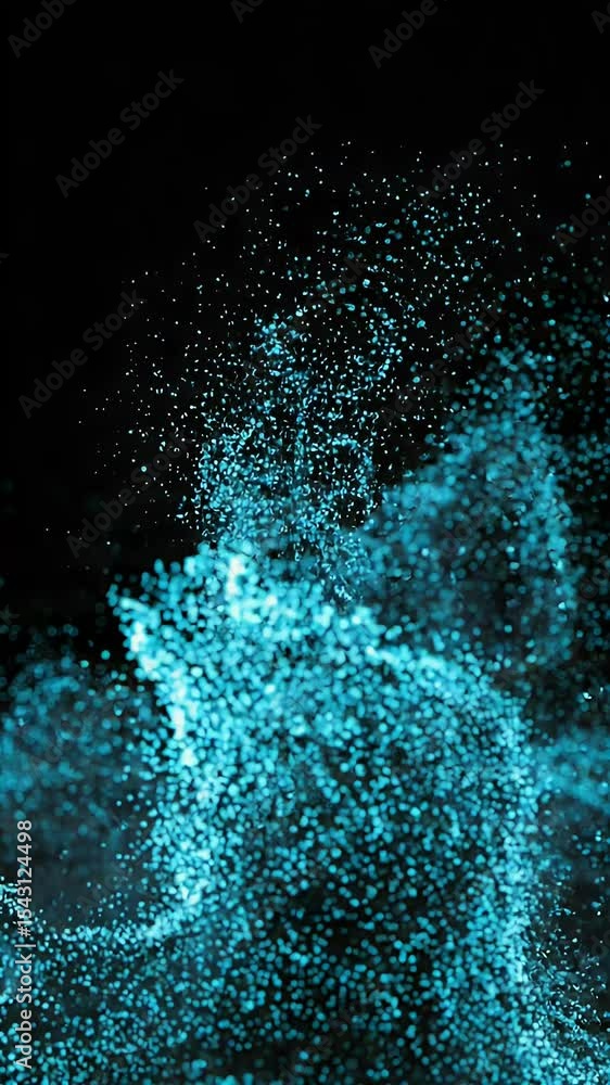 Poster abstract background blue particles dark motion effect dynamic glow