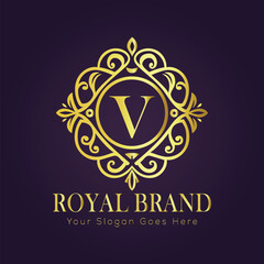 Letter  luxury gold logo concept