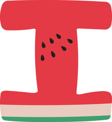 Watermelon Alphabet Letters A to Z &ndash; Fun and Juicy Cartoon Font for Summer and Kids Designs
