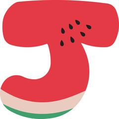 Watermelon Alphabet Letters A to Z &ndash; Fun and Juicy Cartoon Font for Summer and Kids Designs