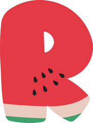 Watermelon Alphabet Letters A to Z – Fun and Juicy Cartoon Font for Summer and Kids Designs