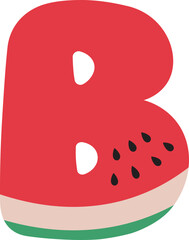 Watermelon Alphabet Letters A to Z &ndash; Fun and Juicy Cartoon Font for Summer and Kids Designs