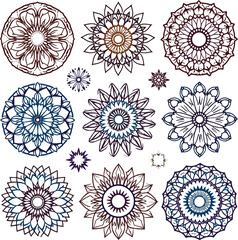 Collection of Black and White Round Icons for Web and Mobile Applications