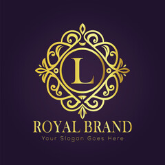 Letter  luxury gold logo concept