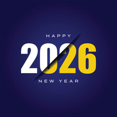 2026 happy new year slice with a dark background in modern style