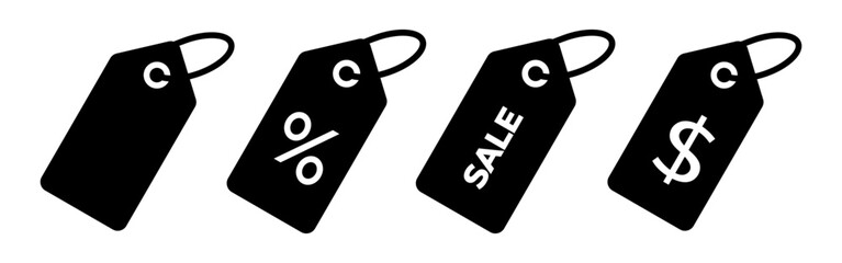 Vector illustration of Price Label Tags icon set isolated on transparent background