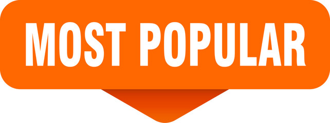 most popular sticker. most popular sign on transparent background