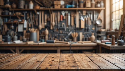 Old rusty tools on a wooden table with industrial and rustic textures