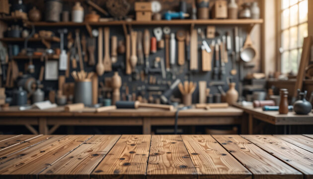 Old rusty tools on a wooden table with industrial and rustic textures