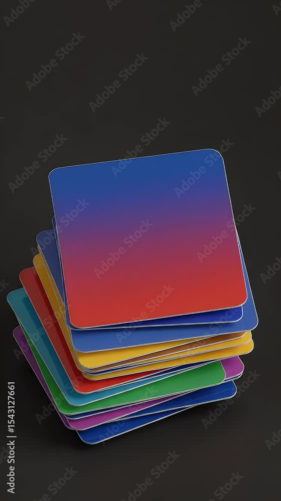 Poster abstract background gradient stack cards color layers design art