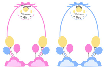 Photo frame with balloon for Baby Welcome or Gender Reveal
