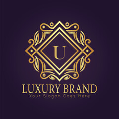 Fototapeta premium Letter luxury gold logo concept