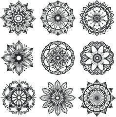 Collection of Simple Black and White Icons for User Interface Design