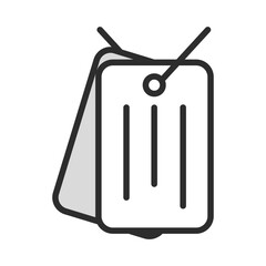 Military Dog Tags Vector Icon Set - Editable Line Weight - Dog tags, military, identification, soldier, army, service, memorial, personal, equipment, metal, engraved icons