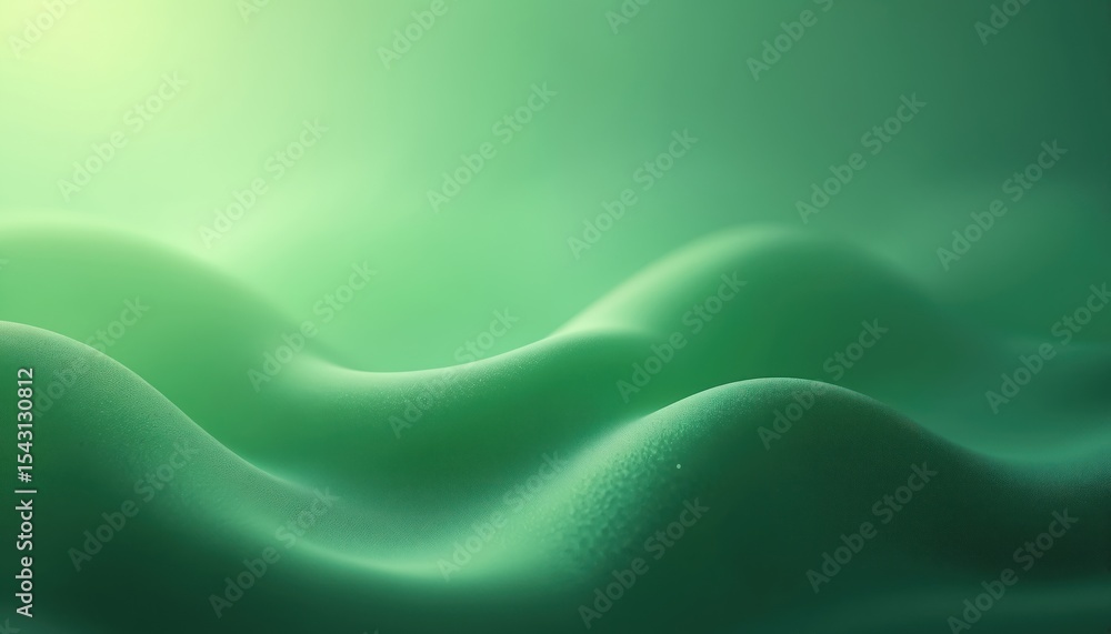 Poster abstract light wave background in green gradient. soft textured flowing waves. modern eco design for